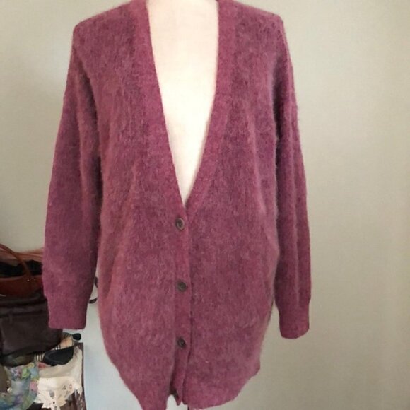 Free People Oversized Cloudy Day Fuzzy Long Cardigan size M - Picture 2 of 9
